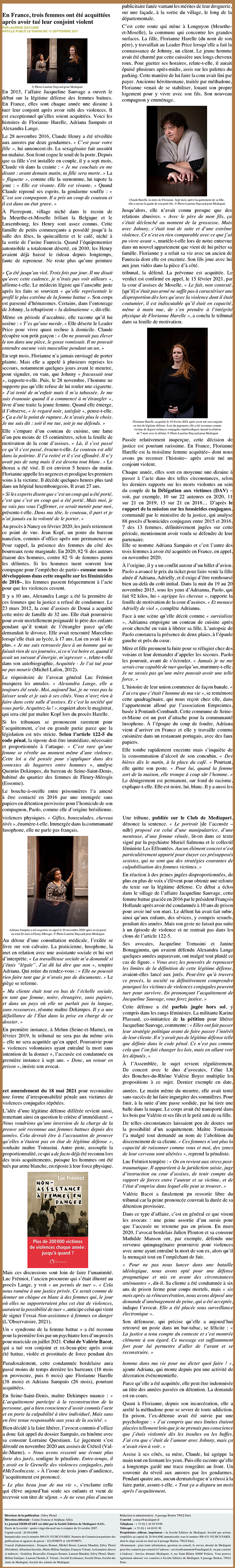 Article Mediapart sur les violences conjugales - Cabinet Julien Plouton